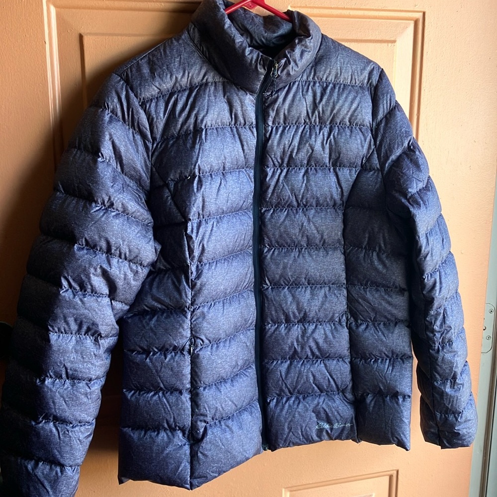 Eddie Bauer Eb650 Puffer Down Jacket Blue Large Gem